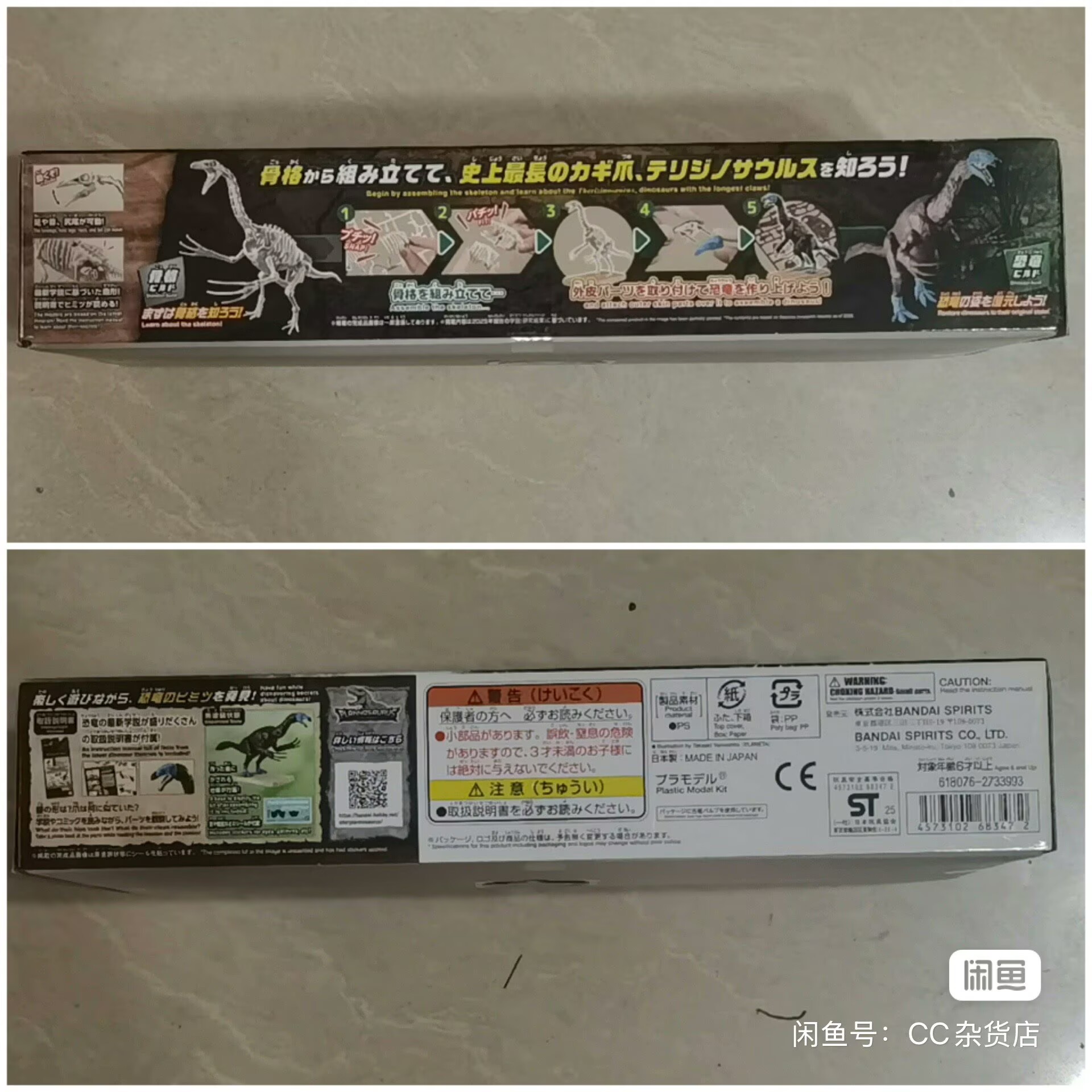 Model Kit Dinosaur Bandai - BANDAI PLANNOSAURUS Therizinosaurus, fossiles squelettiques de